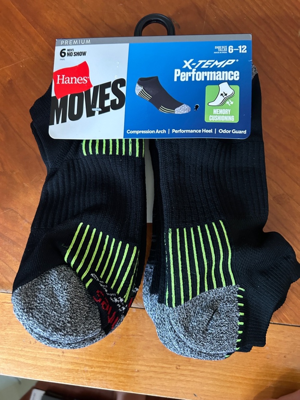 Hanes Premium Men's Performance No Show Socks 6pk - 6-12